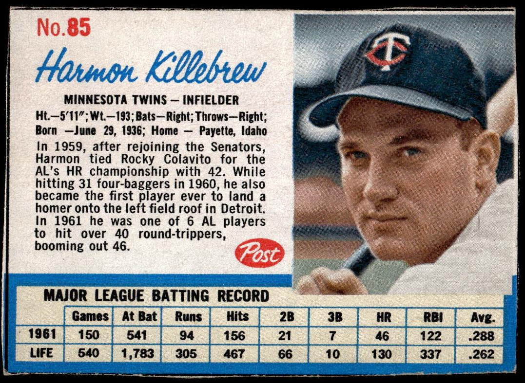 1962 Harmon Killebrew #85