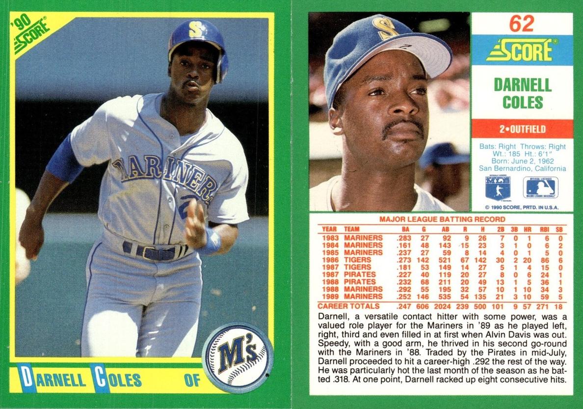 1990 Darnell Coles #62