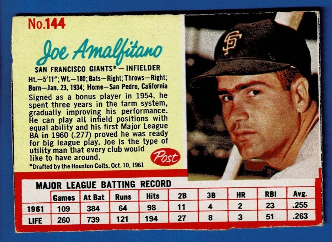 1962 Joe Amalfitano #144