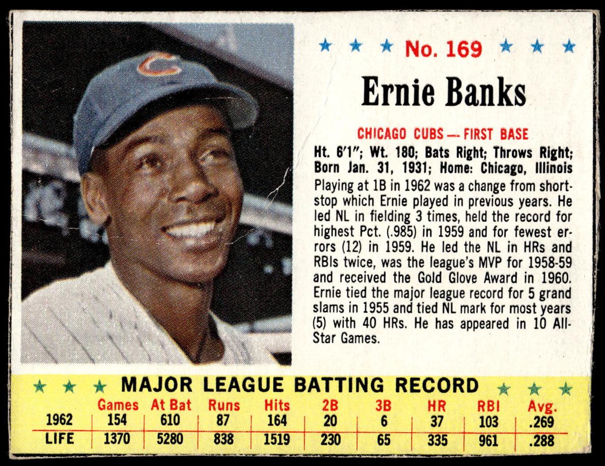 1963 Ernie Banks #169