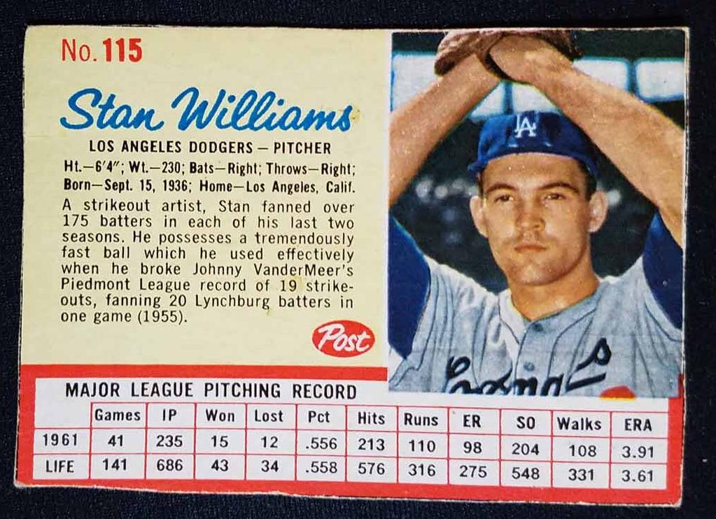 1962 Stan Williams #115