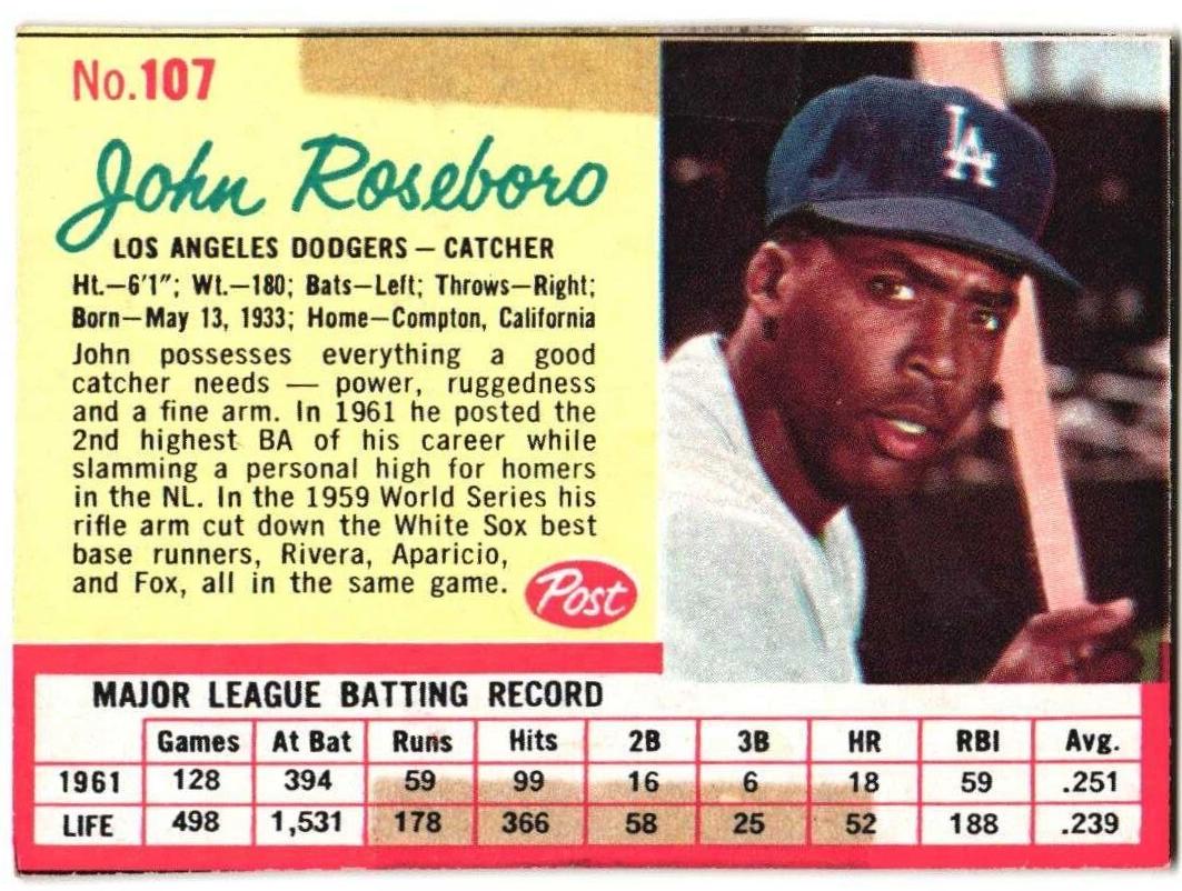 1962 John Roseboro #107