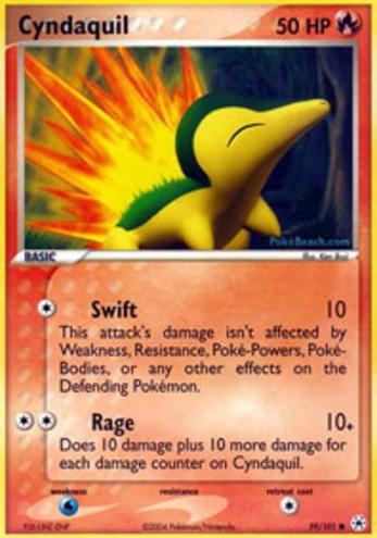 2004 Pokemon Ex Hiddenlegends HIDDEN LEGENDS #59 Cyndaquil front
