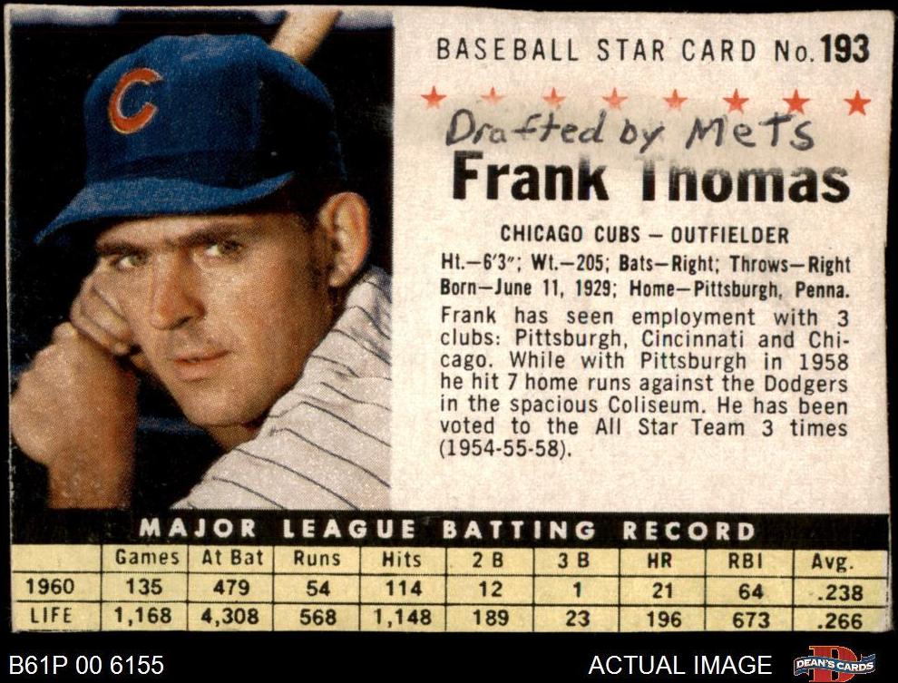 1961 Frank Thomas [Hand Cut] #193