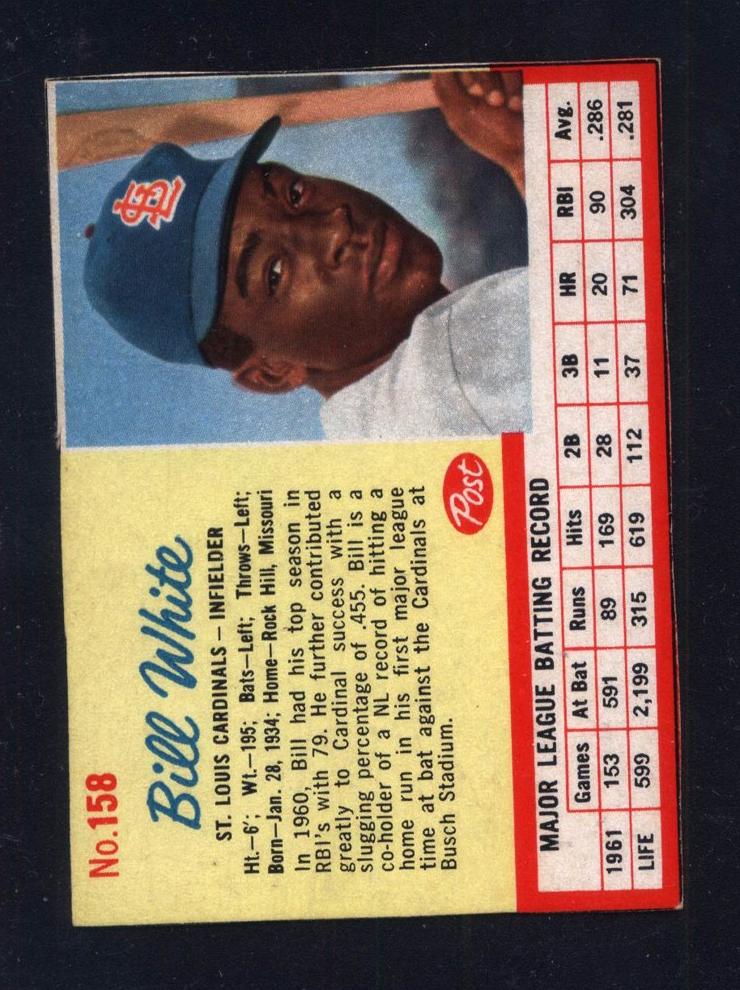 1962 Bill White #158