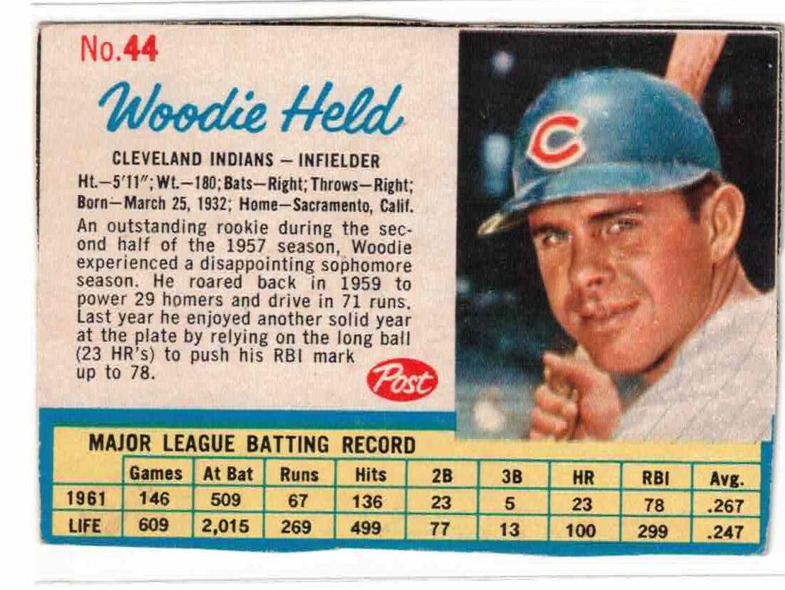 1962 Woody Held #44