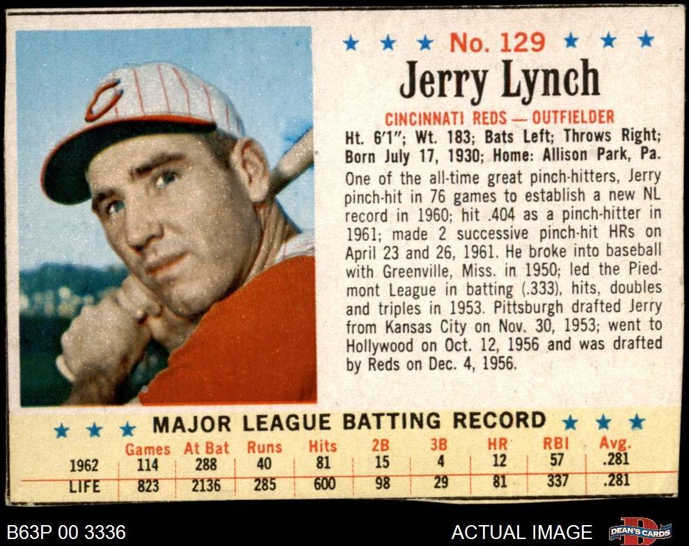 1963 Jerry Lynch #129