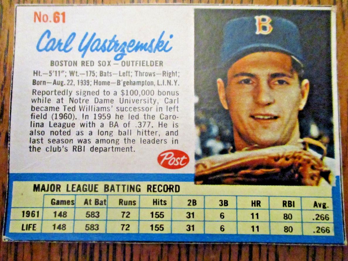 1962 Carl Yastrzemski #61