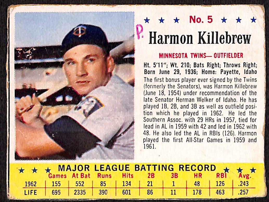 1963 Harmon Killebrew #5