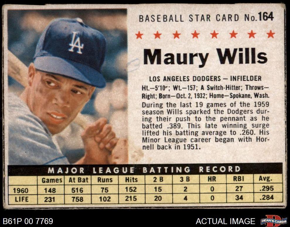1961 Maury Wills [Hand Cut] #164