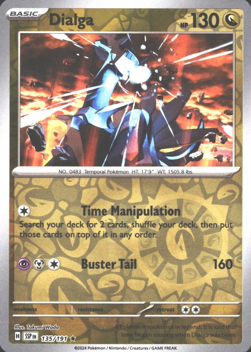 Dialga 2024 Pokemon Scarlet & Violet Surging Sparks Reverse Holo