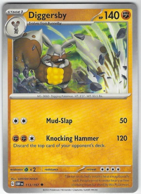 Diggersby 2023 Pokemon Scarlet & Violet Obsidian Flames