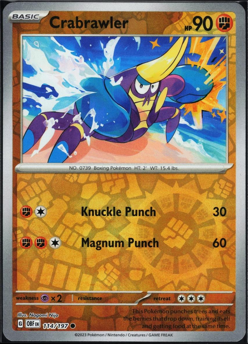 Crabrawler 2023 Pokemon Scarlet & Violet Obsidian Flames