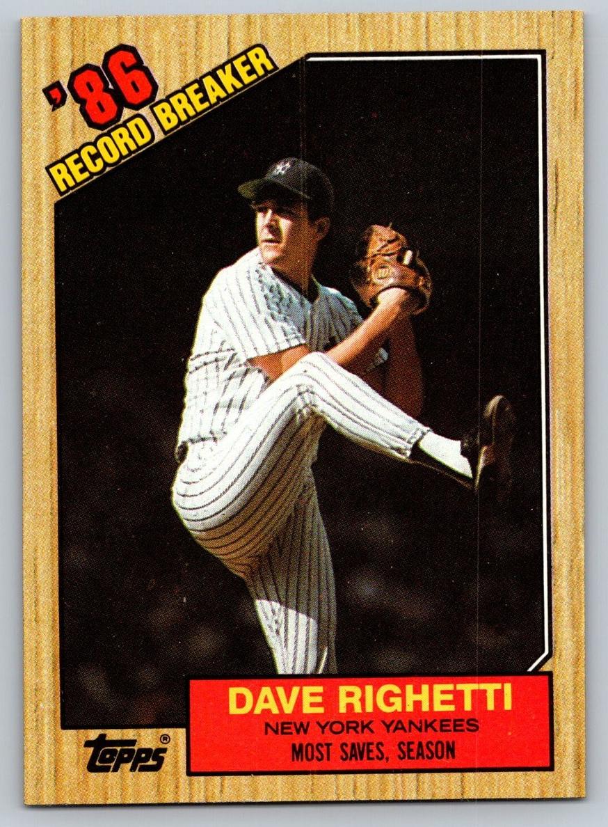 1987 Topps Dave Righetti #5 card