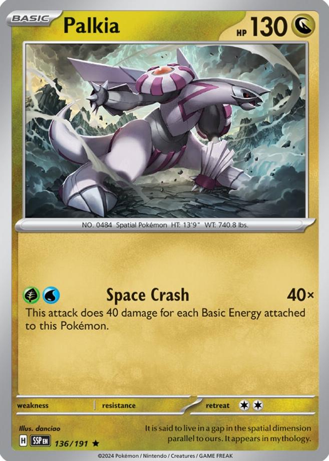 Palkia 2024 Pokemon Scarlet & Violet Surging Sparks Reverse Holo