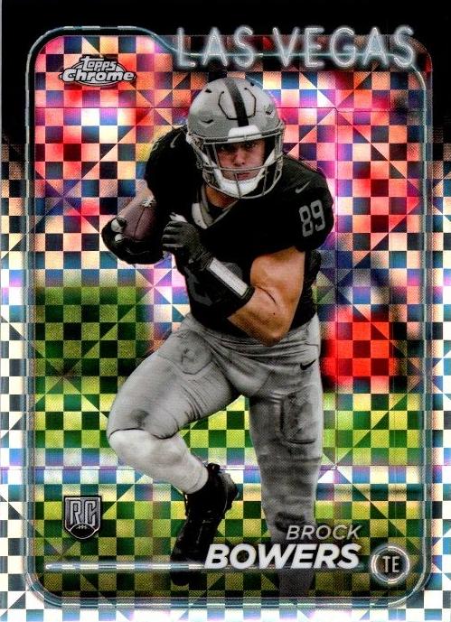 Brock Bowers 2024 Topps Chrome Football card