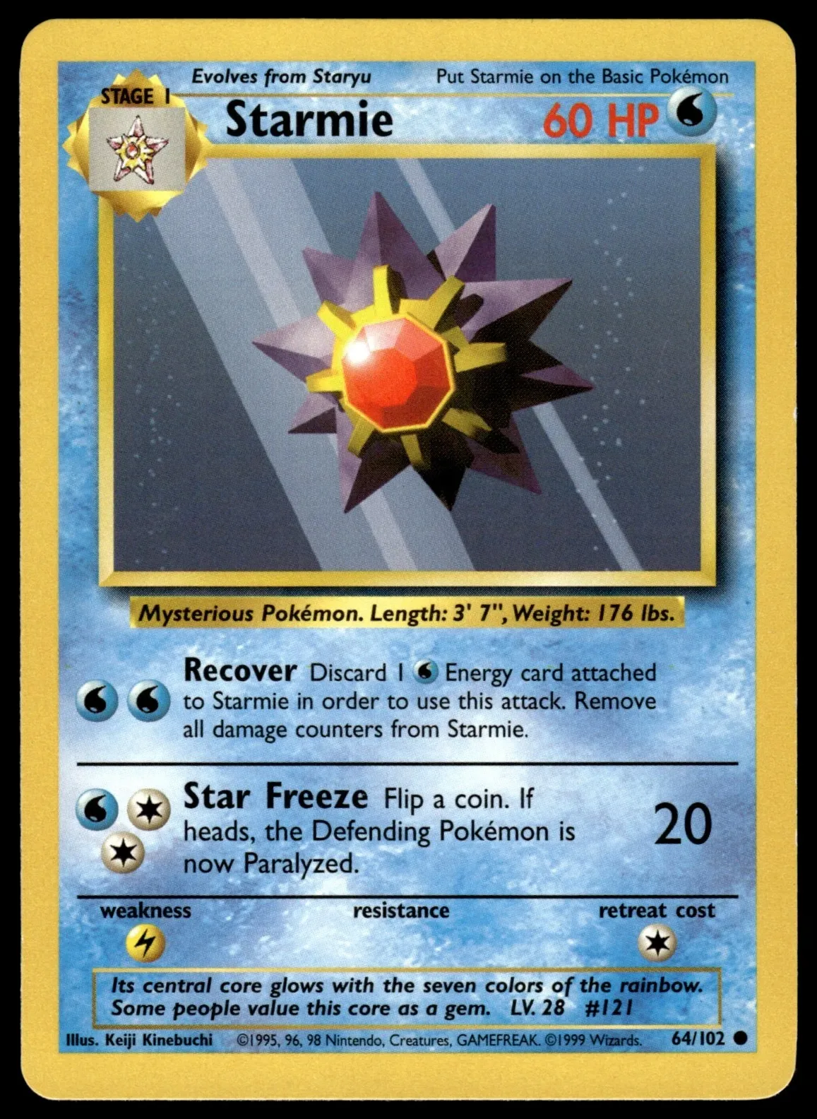 Starmie 1999 Pokemon Base Set