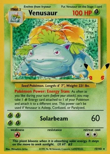 2021 Pokemon Celebrations CLASSIC COLL-BASE SET #15 Venusaur-Holo front