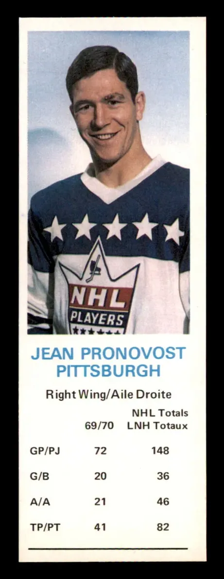 1970 Dad's Cookies Jean Pronovost #NNO card