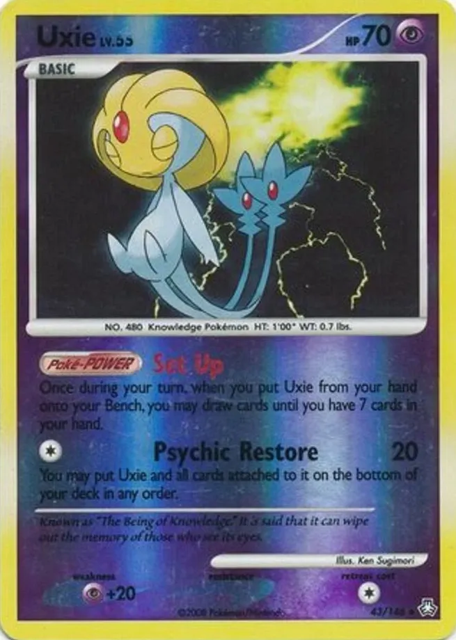 Uxie 2008 Pokemon Diamond & Pearl Legends Awakened Reverse Holo