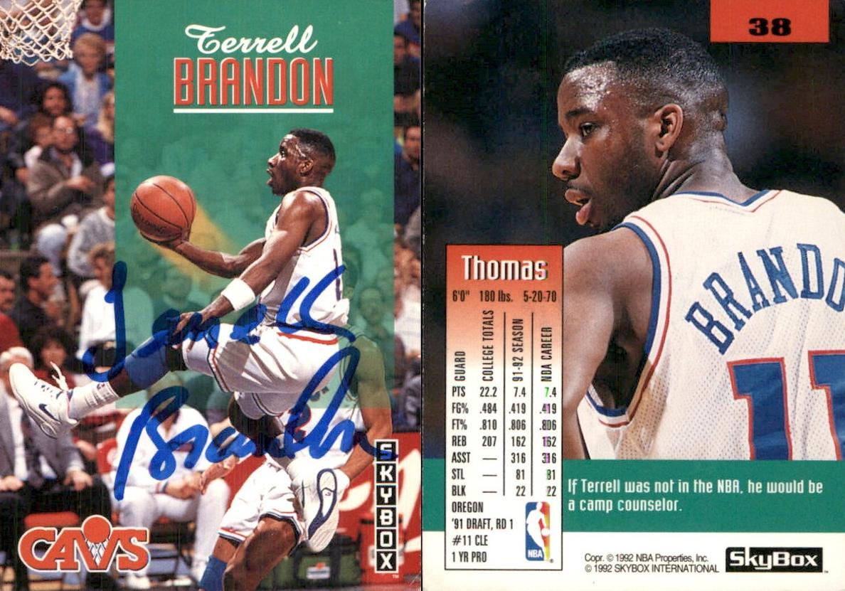 1992 Skybox Terrell Brandon #38 card