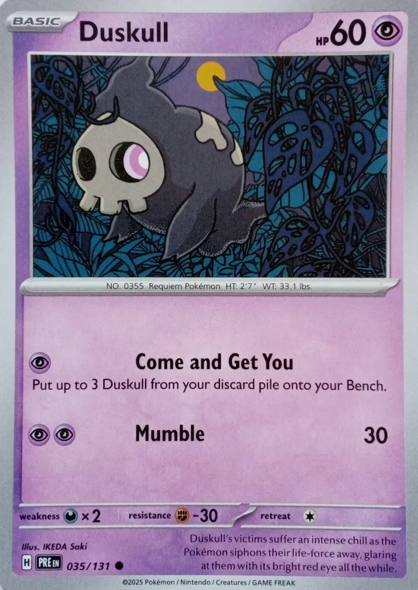 Duskull 2025 Pokemon Scarlet & Violet Prismatic Evolutions
