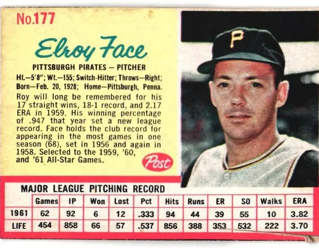 1962 Elroy Face #177