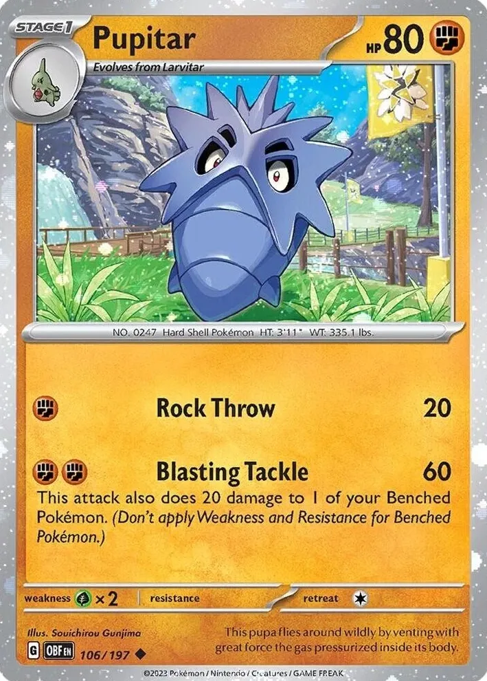 Pupitar 2023 Pokemon Scarlet & Violet Obsidian Flames
