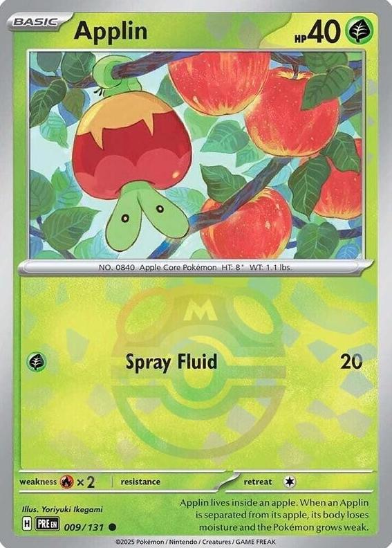 Applin 2025 Pokemon Scarlet & Violet Prismatic Evolutions Master Ball