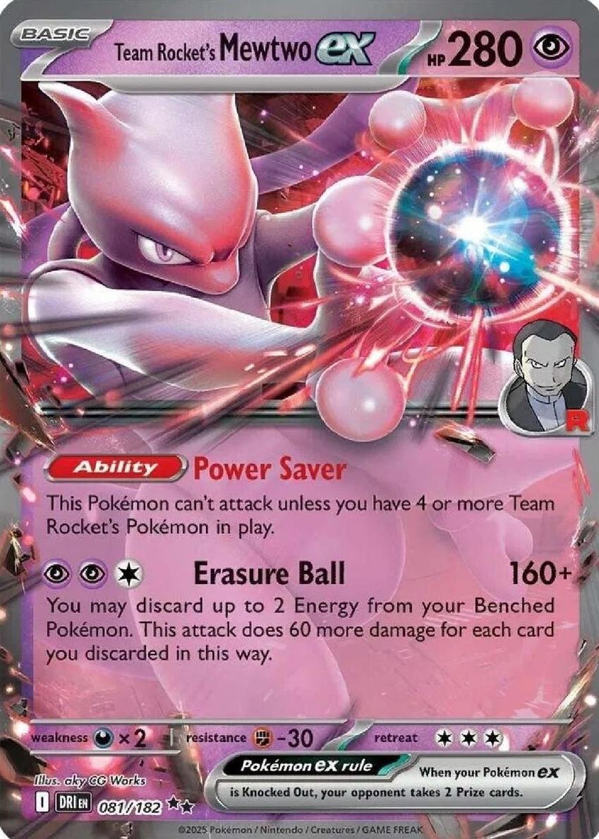 Team Rocket's Mewtwo EX 2025 Pokemon Scarlet & Violet Destined Rivals
