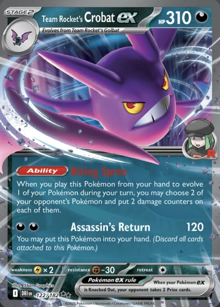 Team Rocket's Crobat EX 2025 Pokemon Scarlet & Violet Destined Rivals
