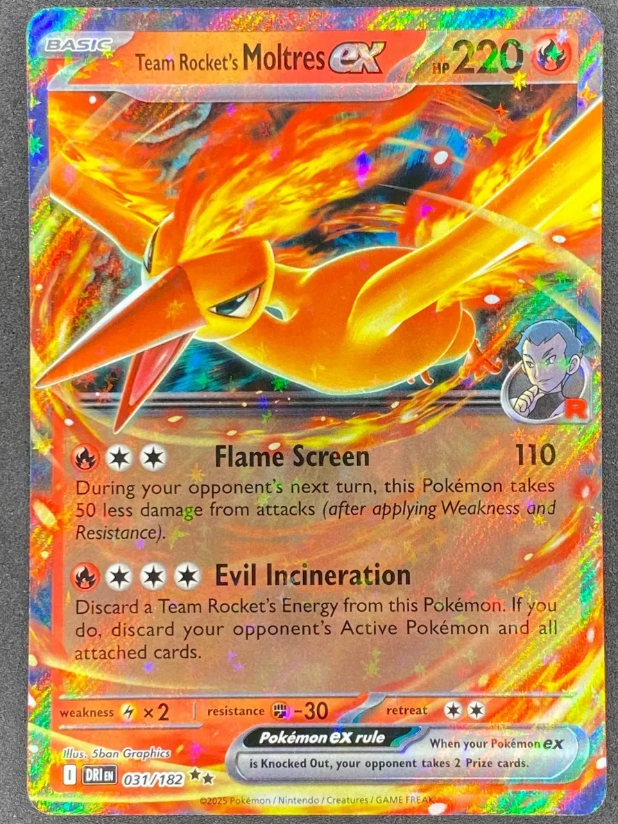 Team Rocket's Moltres EX 2025 Pokemon Scarlet & Violet Destined Rivals