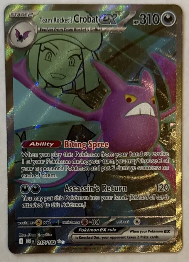 2025 Pokemon Destined Rivals ULTRA RARE #217 Rocket's Crobat EX front