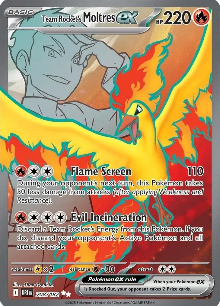 Team Rocket's Moltres EX 2025 Pokemon Scarlet & Violet Destined Rivals