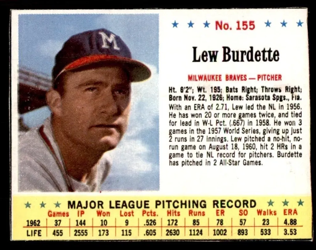 1963 Lew Burdette #155