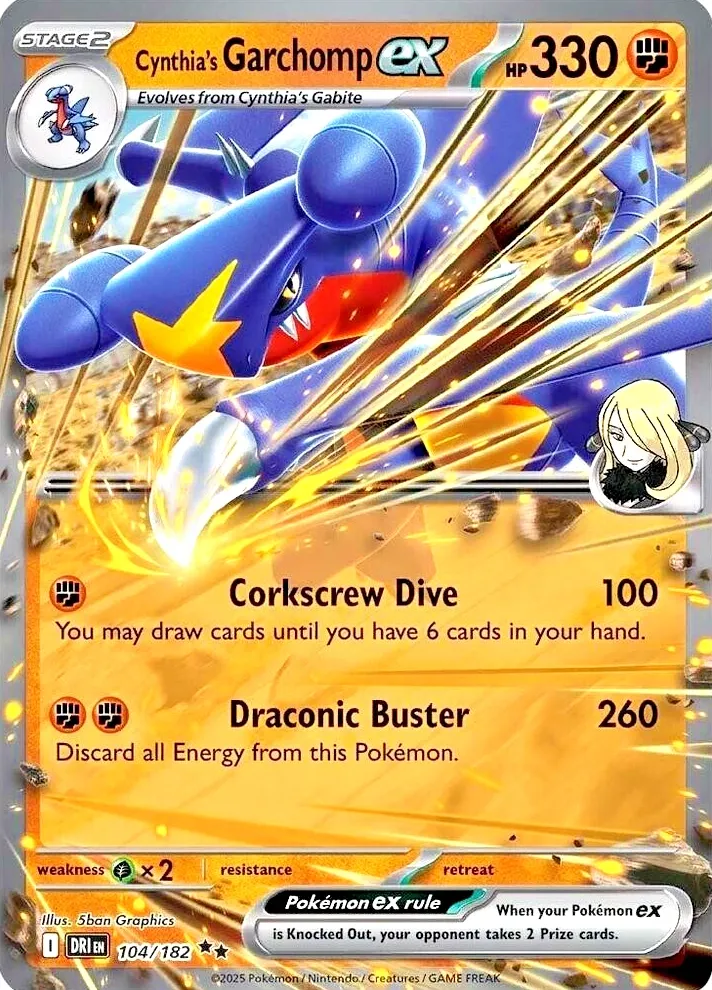 Cynthia's Garchomp EX 2025 Pokemon Scarlet & Violet Destined Rivals