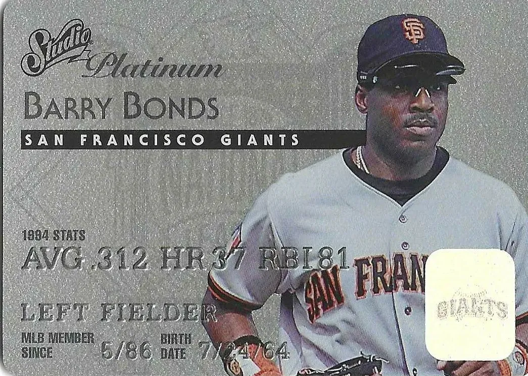 1995 Studio Barry Bonds [Platinum] #7 card