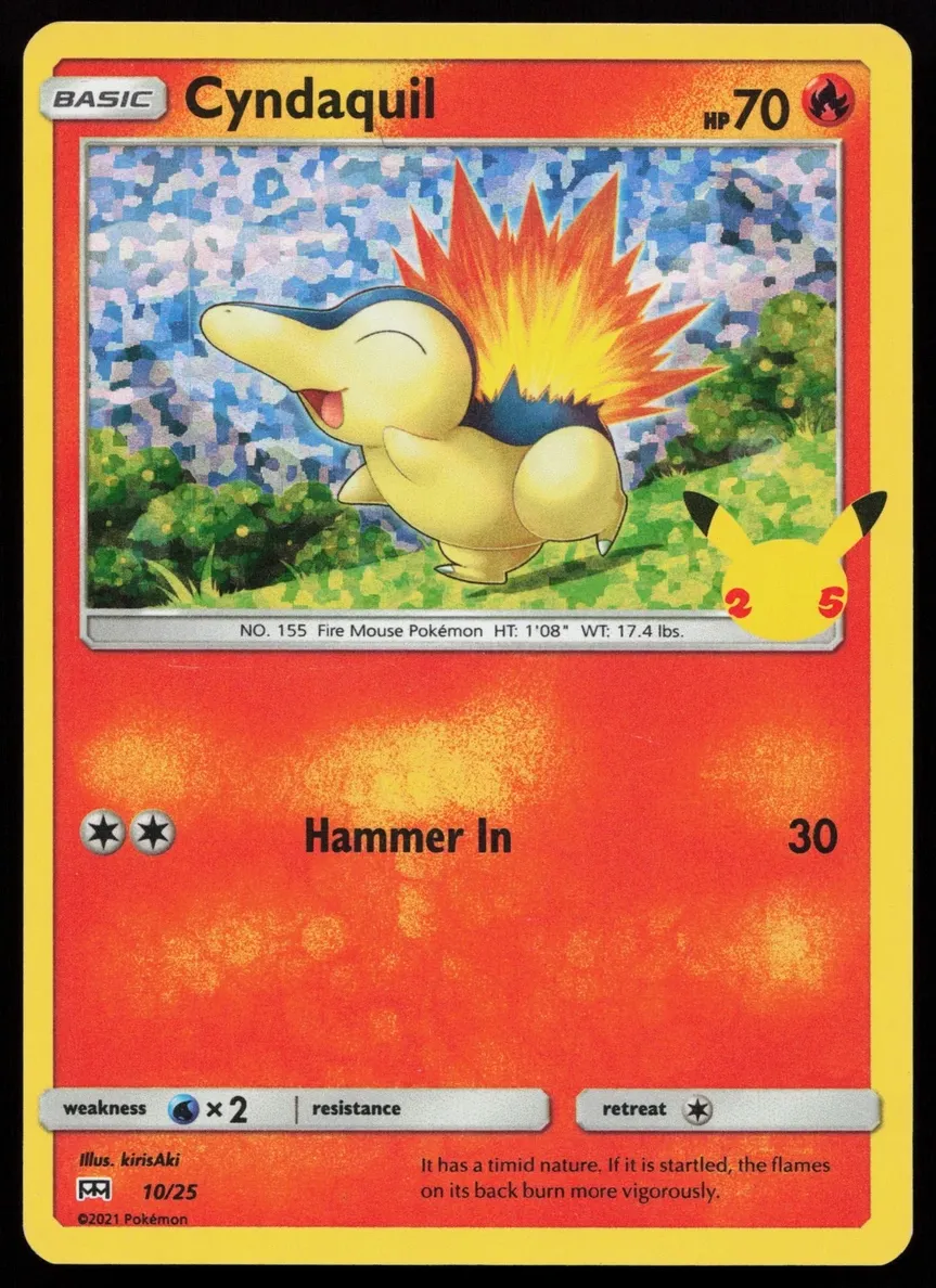 Cyndaquil Holo 2021 Pokemon McDonald's 25th Anniversary