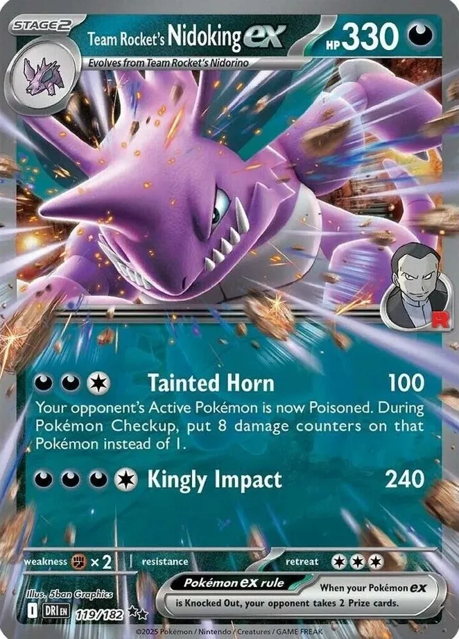 Team Rocket's Nidoking EX 2025 Pokemon Scarlet & Violet Destined Rivals