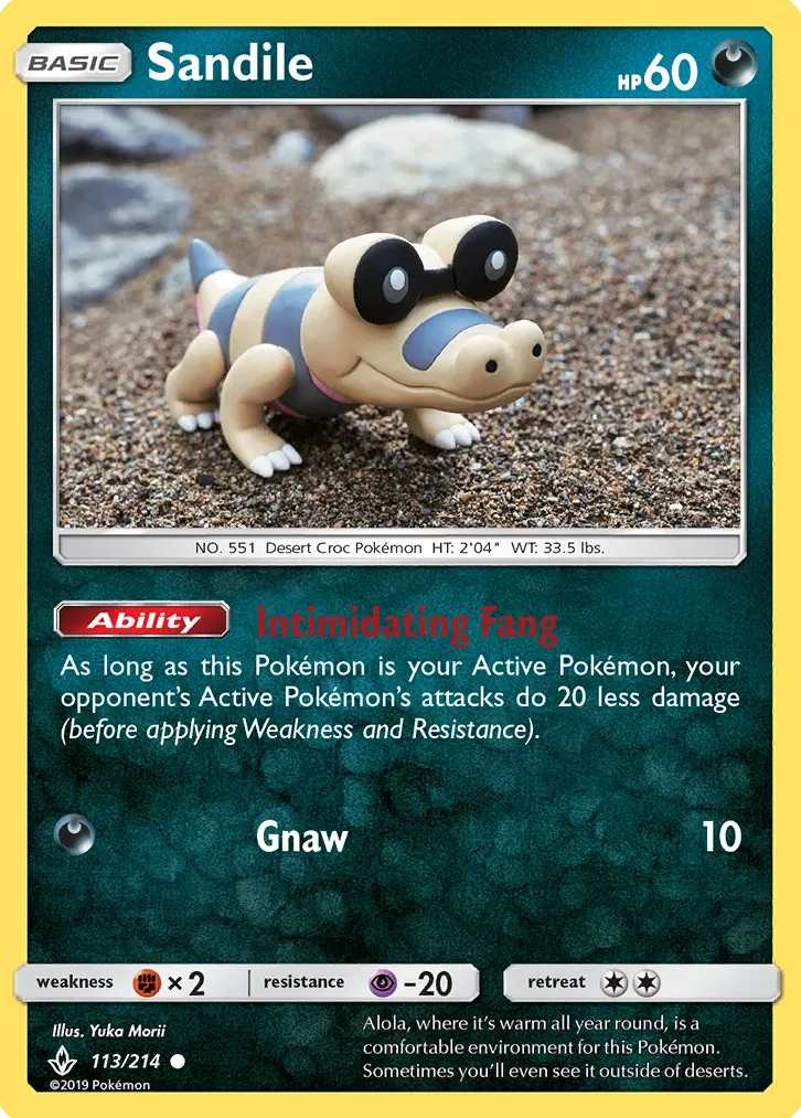 Sandile 2019 Pokemon Sun & Moon Unbroken Bonds