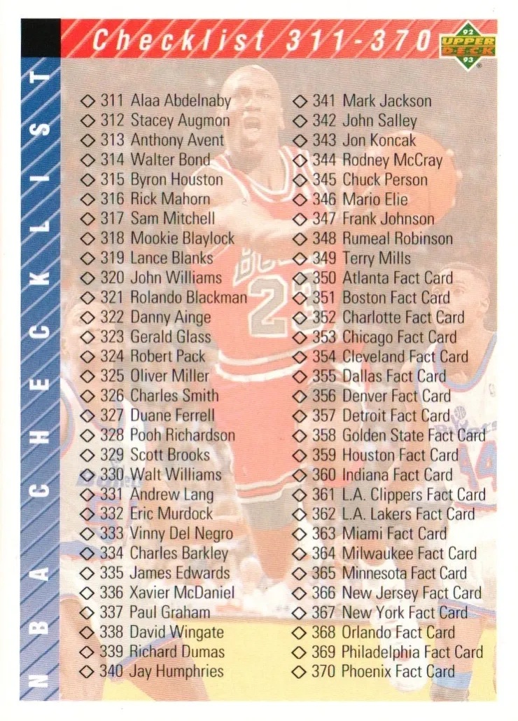1992 Checklist 311-420 #419