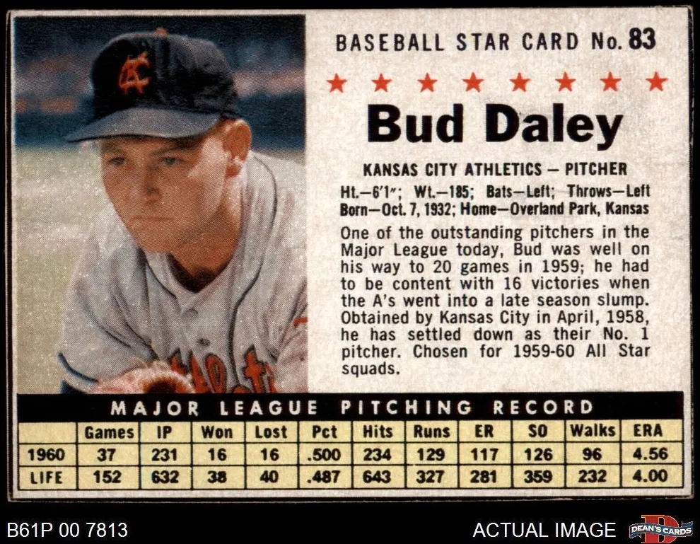 1961 Bud Daley [Hand Cut] #83