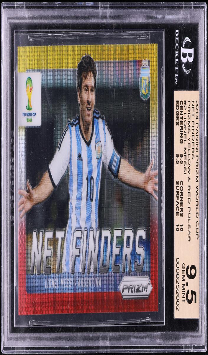 2014 Panini Prizm World Cup Lionel Messi [Yellow & Red Pulsar] #2 card