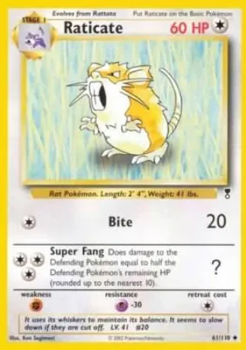 Raticate 2002 Pokemon Legendary Collection