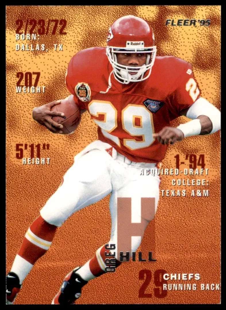 1995 Fleer Greg Hill #181 card