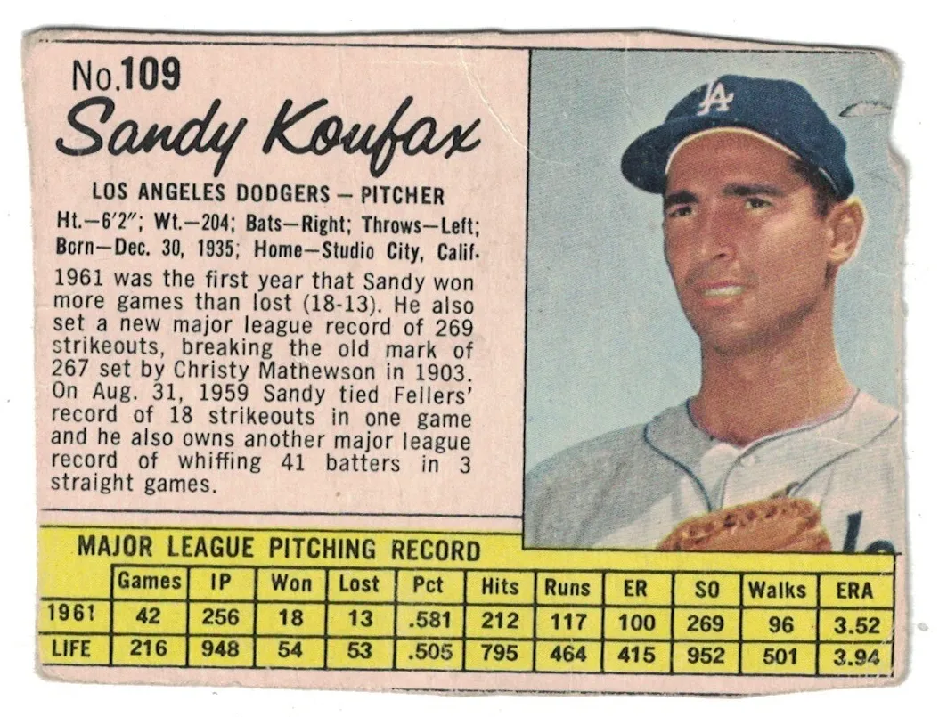 1962 Sandy Koufax #109