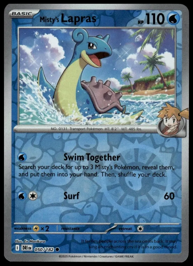 Misty's Lapras 2025 Pokemon Scarlet & Violet Destined Rivals Reverse Holo