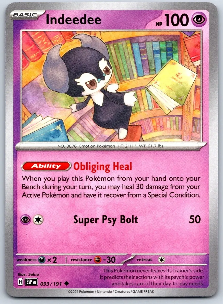 Indeedee 2024 Pokemon Scarlet & Violet Surging Sparks