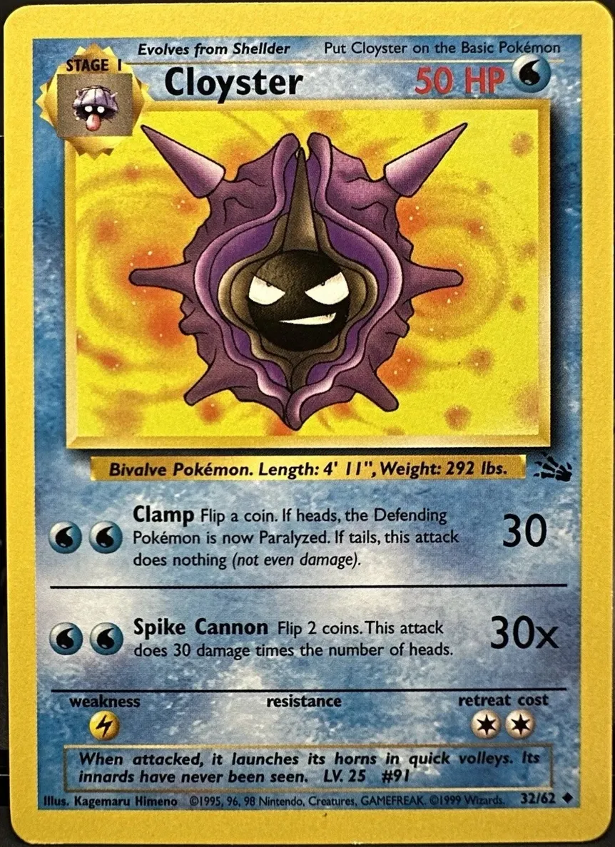 Cloyster 1999 Pokemon Fossil