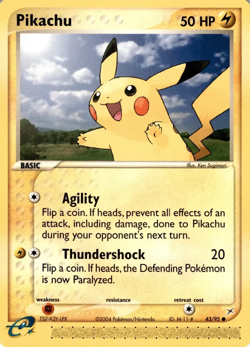 2004 Pokemon Aqua #43 Pikachu front